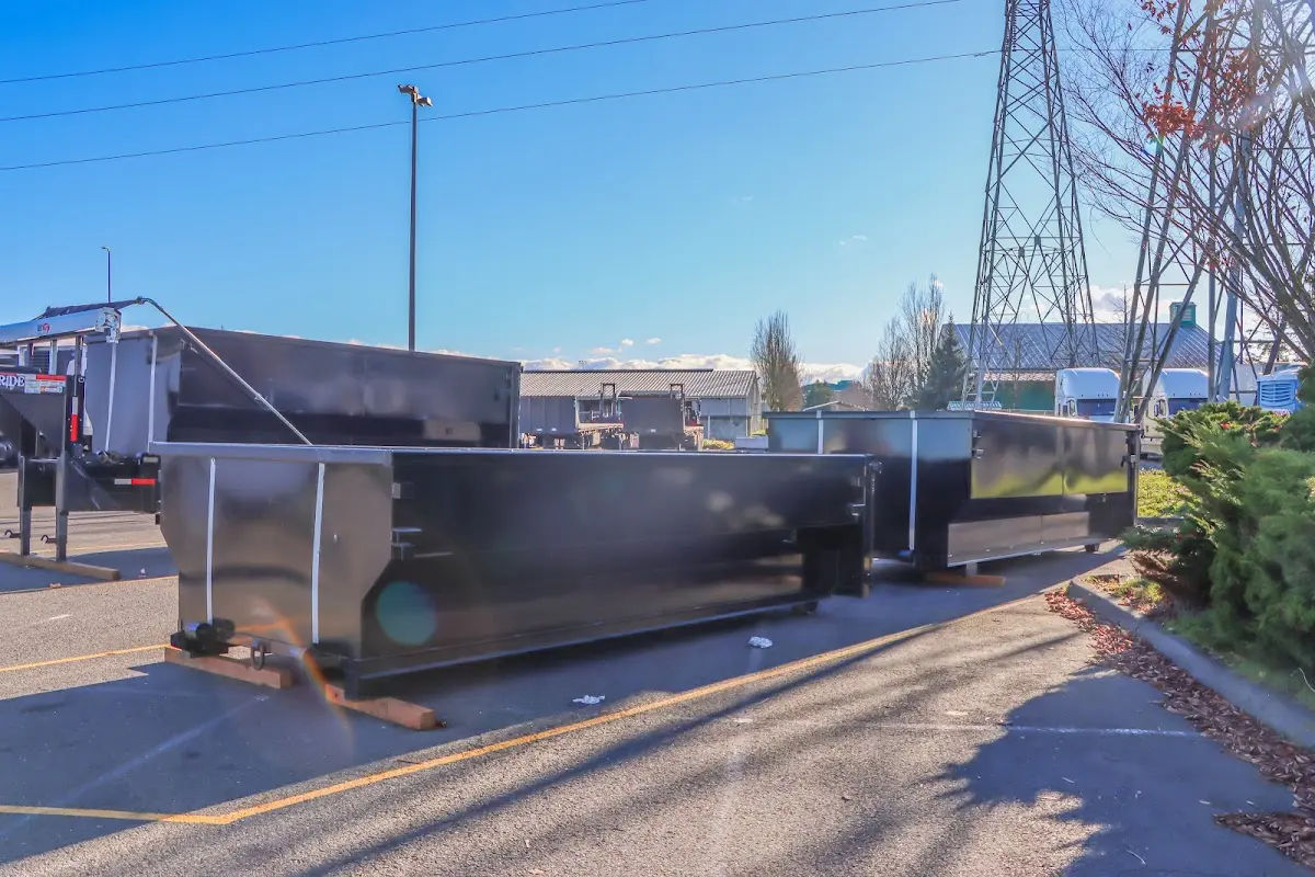 Roll-off dumpster ready for waste disposal at job site for Cleanout Dumpster Rental in St. Matthews